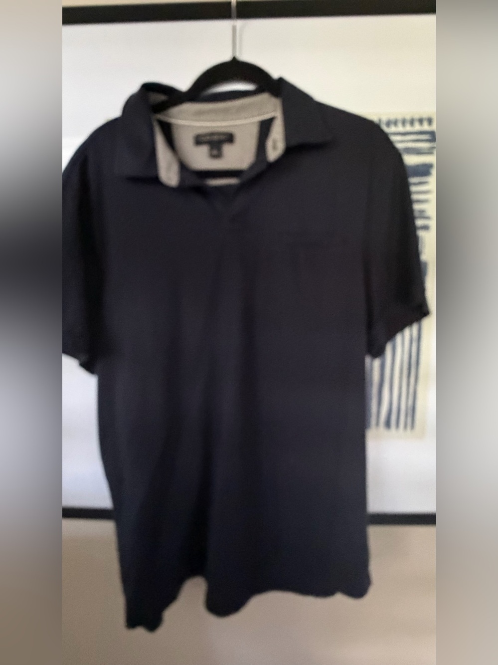 Banana Republic Navy Polo with Contrast Inner Collar L